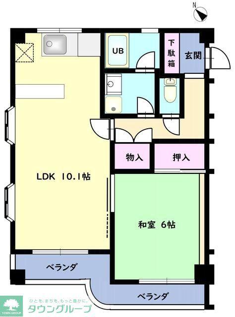 ドミノ上小マンション(1LDK/3階)の間取り写真
