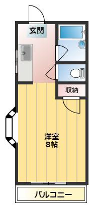 ビッグバーンズマンション三和(ワンルーム/1階)の間取り写真