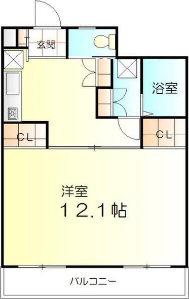 グリーンヒルズ(1K/3階)の間取り写真