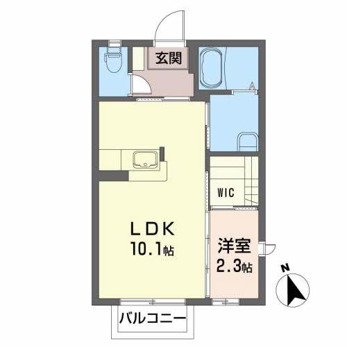 サン・クレストM(1LDK/1階)の間取り写真