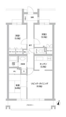 テルミビル(3LDK/2階)の間取り写真