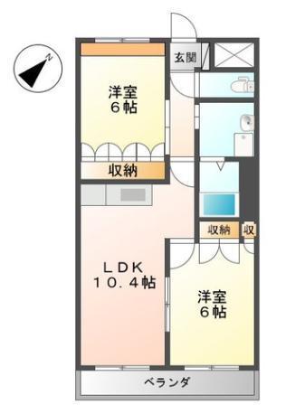 G-STAGE 四国中央(2LDK/1階)の間取り写真