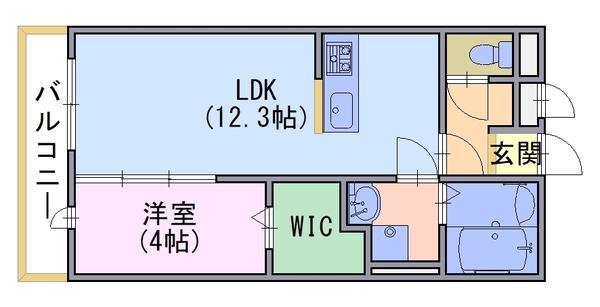 アリビオ向日町 A棟(1LDK/3階)の間取り写真