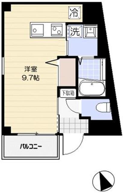 B′CASA KITASENJU(ワンルーム/4階)の間取り写真