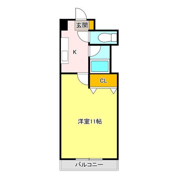 NARABU五番館(1K/3階)の間取り写真