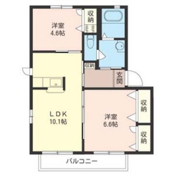 パルティールAB(2LDK/2階)の間取り写真