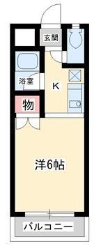 ホワイトレジデンス(1K/2階)の間取り写真