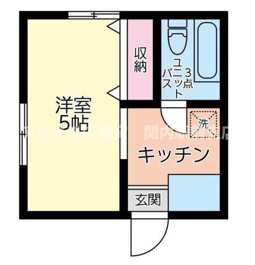 後藤荘第1(1K/2階)の間取り写真