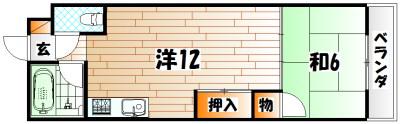 ギャラン江南(1LDK/4階)の間取り写真