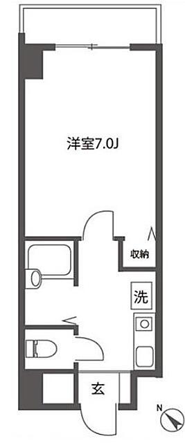 ビオスヴィラ大塚(1K/2階)の間取り写真