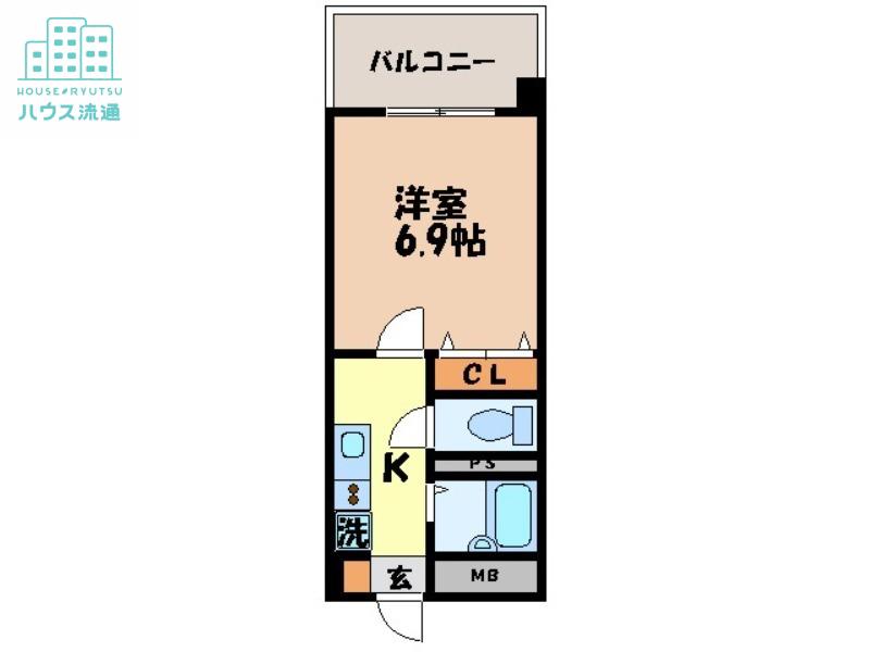 アンプルール・べトン扇町(1K/3階)の間取り写真