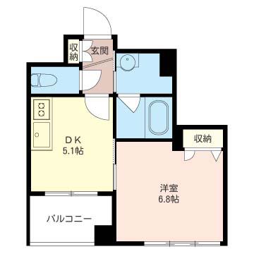 オリーブ(1DK/3階)の間取り写真
