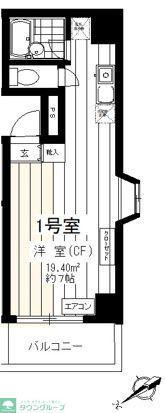 プラム春日部(ワンルーム/4階)の間取り写真