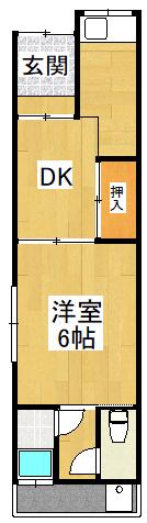 富田林市本町アパート(1DK/1階)の間取り写真