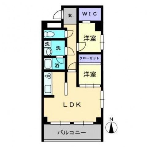 旭川スカイハイツ(2LDK/5階)の間取り写真
