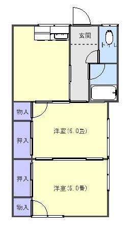 ユニオンT・K(2DK/2階)の間取り写真