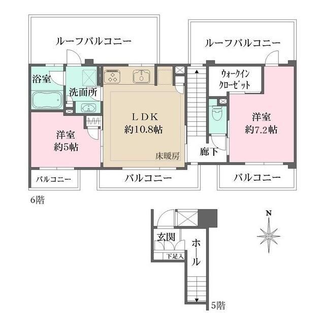 パークハウス桜台(2LDK/5階)の間取り写真
