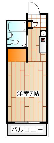 パレクレール(ワンルーム/3階)の間取り写真