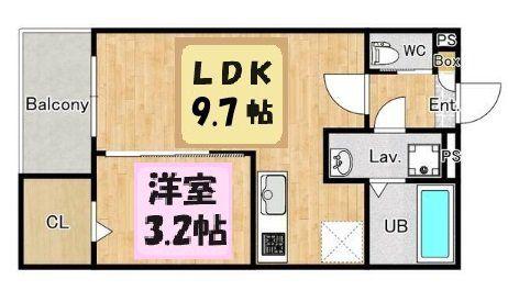 ジーメゾンリトスメラン北春日部(1LDK/2階)の間取り写真