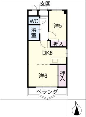 サンモール井田(2DK/3階)の間取り写真