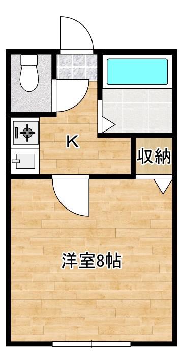 コーポキフネ(1K/1階)の間取り写真