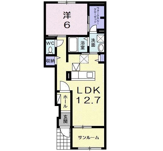 ヴィラ・モンセラート(1LDK/1階)の間取り写真