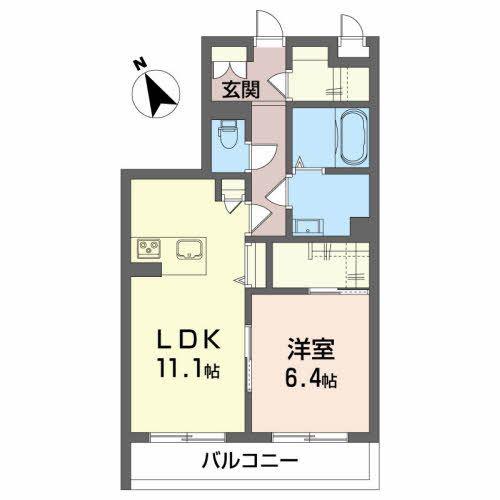 メゾンマスト高坂(1LDK/2階)の間取り写真