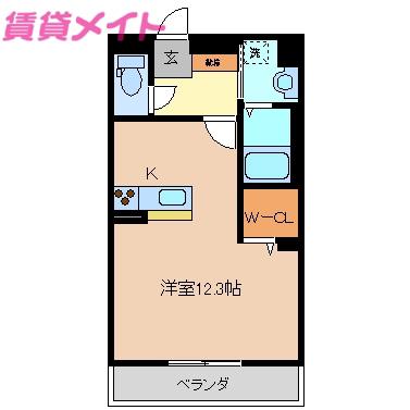 PREMIAS平町III(ワンルーム/3階)の間取り写真