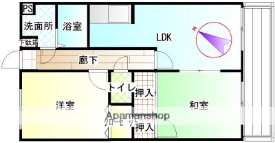 グレイス伊地知(2LDK/1階)の間取り写真