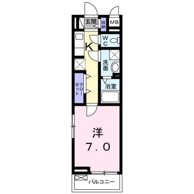 プリティー堺(1K/3階)の間取り写真