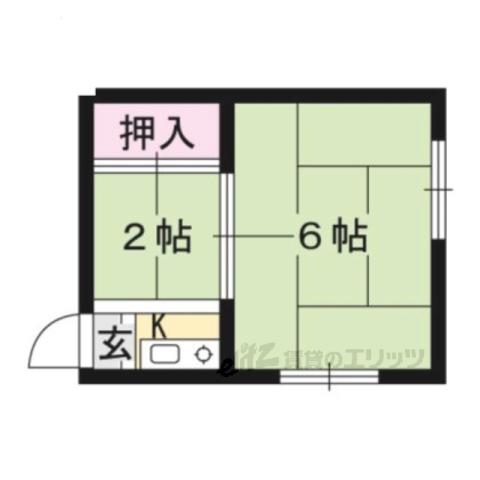 吉田荘(2K/2階)の間取り写真