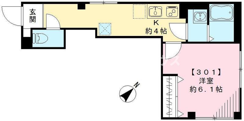  ビューノ巣鴨(1K/3階)の間取り写真