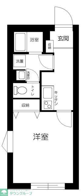 フェリデンシア住吉(1K/2階)の間取り写真