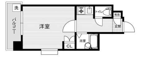 リファレンス小倉北(1K/3階)の間取り写真