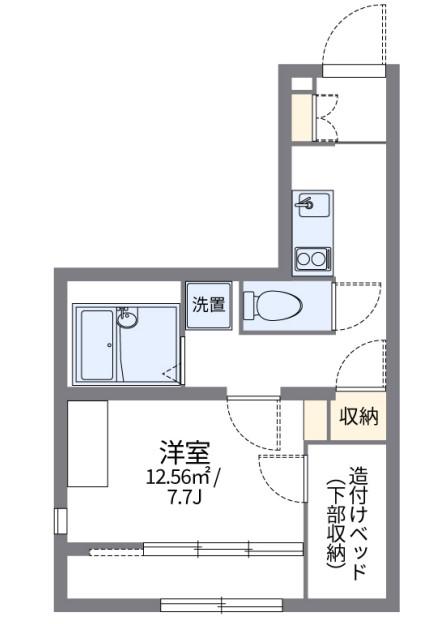 レオパレスグランティス II(1K/2階)の間取り写真