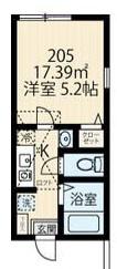 ラフィーネ生田2(1K/2階)の間取り写真