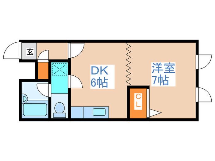 ファーストコート美園(1DK/3階)の間取り写真