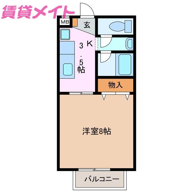 SURPLUS ONE後藤(1K/1階)の間取り写真