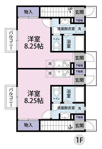 アルエル旭ヶ丘(ワンルーム/1階)の間取り写真