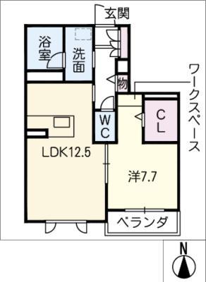 ルプルス吹上(1LDK/3階)の間取り写真
