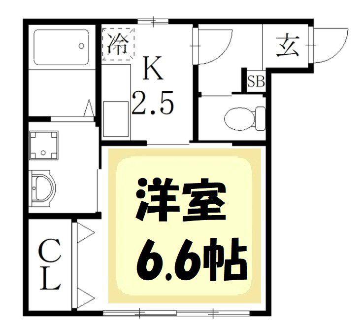 アルページュ1(1K/2階)の間取り写真