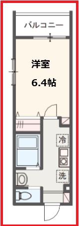 メルディア八広V(1K/2階)の間取り写真