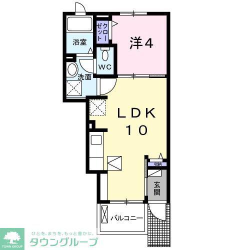 プレシャス19(1LDK/1階)の間取り写真