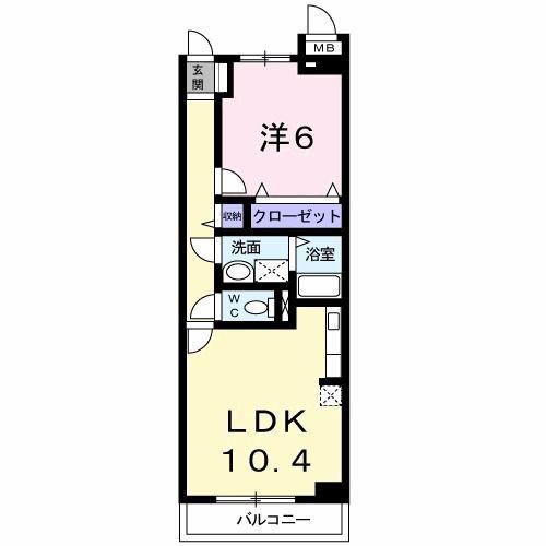 メゾン・ド・リズ(1LDK/2階)の間取り写真
