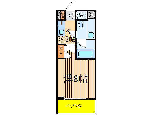 プライムアーバン用賀II(1K/3階)の間取り写真