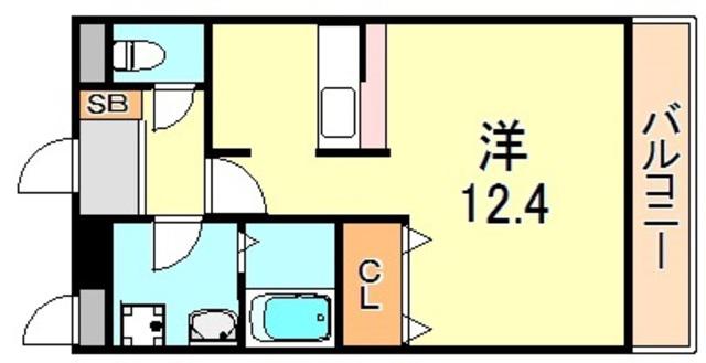 シャンピア(1K/2階)の間取り写真