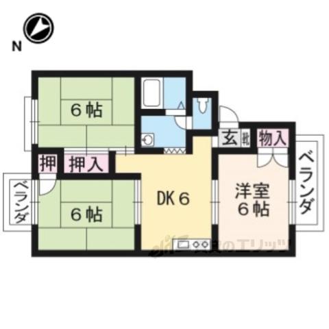 シャルムKSKⅠ(3DK/1階)の間取り写真
