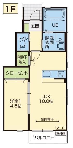 KING OF AP(1LDK/1階)の間取り写真