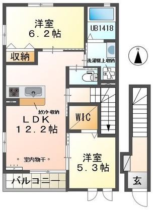 FORESTII(2LDK/2階)の間取り写真