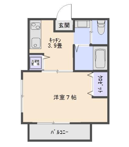 沼袋3丁目アパート(1K/2階)の間取り写真
